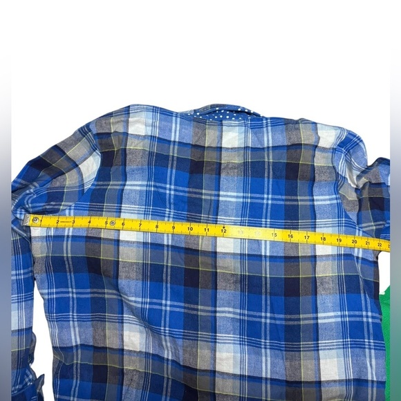 Van Winkle Pajama Set Blue White Gray Plaid Flannel L p32 - Picture 9 of 9